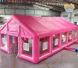 Pink Large Inflatable Party Tent | Commercial Air Structure Tent for Wedding, Event and Exhibition