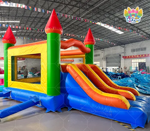Classic Castle Inflatable Bounce Combo with Dual Slide | Commercial Bouncy House for Party Rental