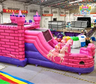 Princess Castle Inflatable Bouncer: A Dreamy Royal Fairy-Tale Journey in Pink and Purple