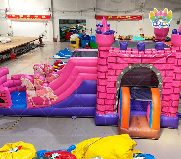 Princess Castle Inflatable Bouncer: A Dreamy Royal Fairy-Tale Journey in Pink and Purple