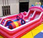 Cute Cat Ear Inflatable Obstacle Course with Dual Slides