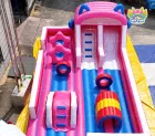 Cute Cat Ear Inflatable Obstacle Course with Dual Slides