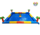 Commercial PVC Inflatable Water Pool With Coconut Tree Large Square Inflatable Swimming Pool For Kids Water Game Fishing Pond Ball Pit Custom Size