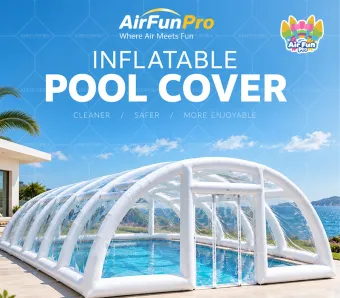 Custom Transparent Inflatable Pool Cover Dome, Clear PVC Inflatable Swimming Pool Enclosure