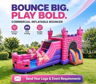 Commercial PVC Inflatable Bouncer House Jumping Castle With Slide Backyard Printed  Bouncy Combo Inflatable Castle for Kids