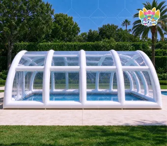 Heavy Duty Rental Grade Inflatable Pool Dome Enclosure, Reusable Clear Transparent Blow Up Pool Cover