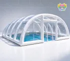 Leaf Proof Transparent Inflatable Pool Dome Cover, Low Maintenance Blow Up Swimming Pool Enclosure