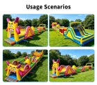Commercial PVC Outdoor Cartoon Inflatable Obstacle Course Challenge Bounce House Obstacle Slide Kids Party Event Rental