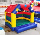 Star Pattern Inflatable Bounce House | Small Rainbow Bouncy Castle for Kids Party Rental