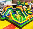 Jungle Safari Inflatable Obstacle Course | Zoo Animal Themed Multi-Activity Playground for Rental
