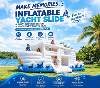 Commercial Inflatable Yacht Water Slide | Boat Themed Floating Inflatable Slide for Lake & Pool
