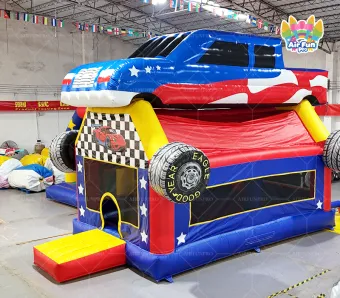 American Pickup Truck Themed Inflatable Bounce House | Racing Car Bouncy Castle for Party Rental