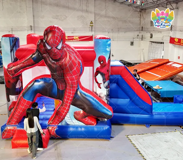 Spider-Man Themed Inflatable Bounce House | Superhero Bouncy Castle for Kids Party Rental