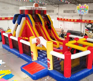 Outdoor Giant Inflatable Challenge Fun Park Jumping Castle Bouncer  Interactive Inflatable Game Zone for Party Rental
