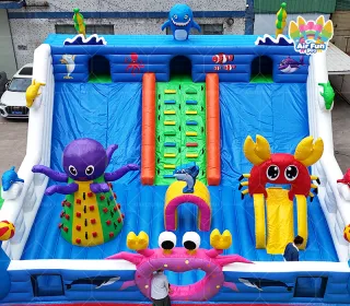 Commercial Inflatable Bouncer Combo Inflatable Bounce House with Slide Theme Park Combo for Kids Party Rental