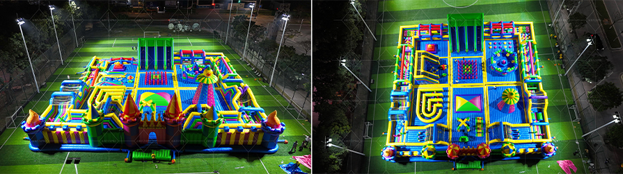 AirFunPro Unveils Giant 35 Meter Inflatable Theme park   A Breathtaking Nighttime Attraction