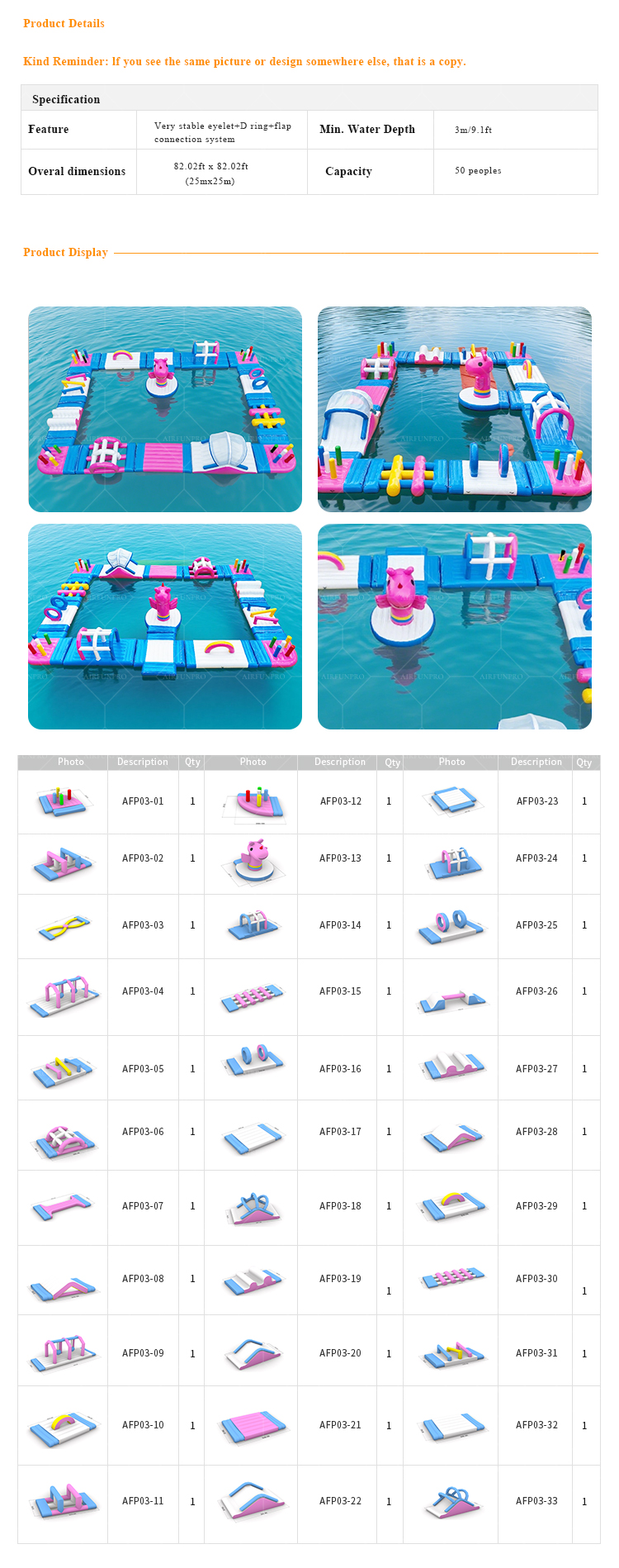 Gaint Customized Outdoor 25m×25m Inflatable Water Park