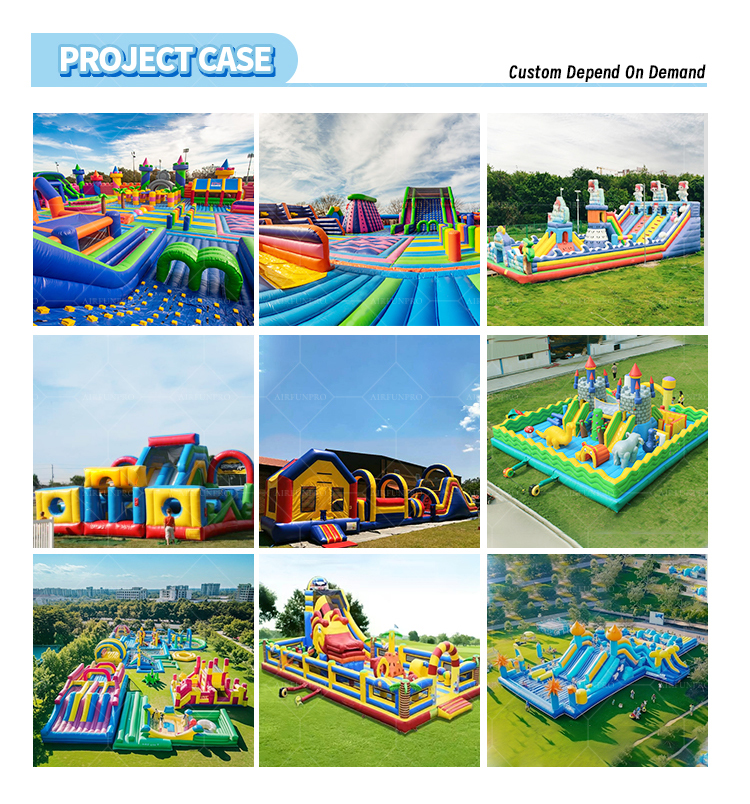 Space Theme Inflatable Amusement Park with Multiple Slides