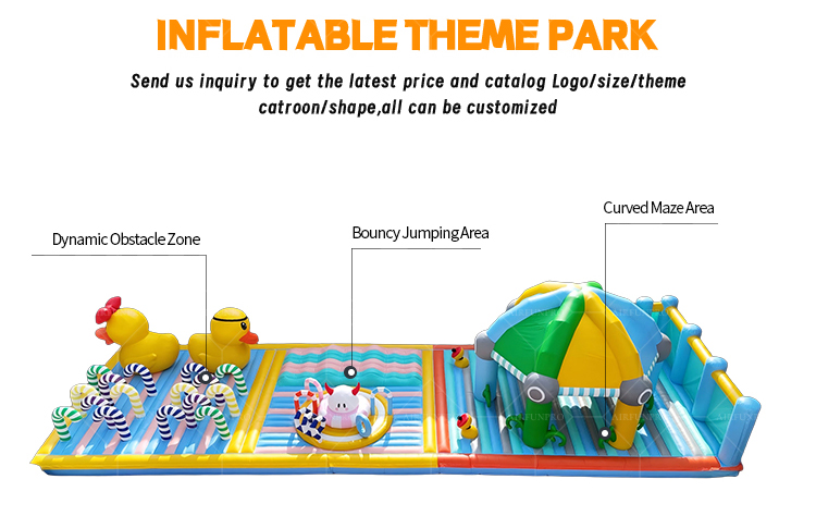 Plato Brand Inflatable Yellow Duck Themed Adventure Playground
