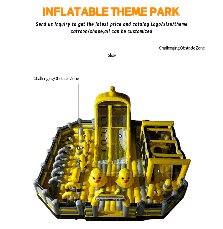 Vibrant and Playful Little Yellow Duck - Themed Inflatable Theme Park
