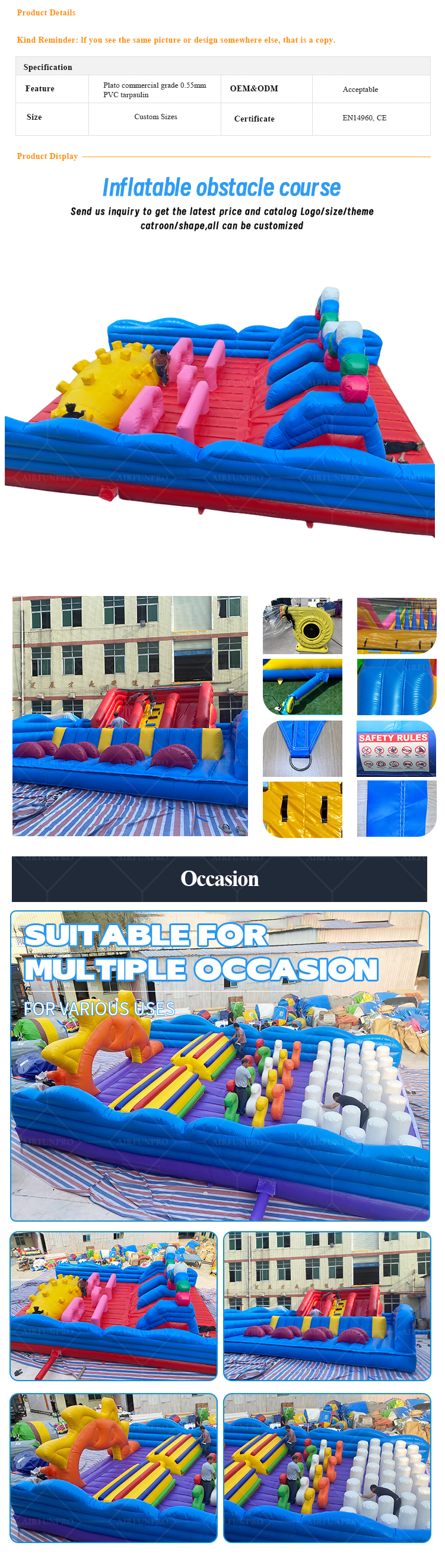 The Ultimate Inflatable Obstacle Course – 0.55mm PVC Durability   Vibrant Adventure
