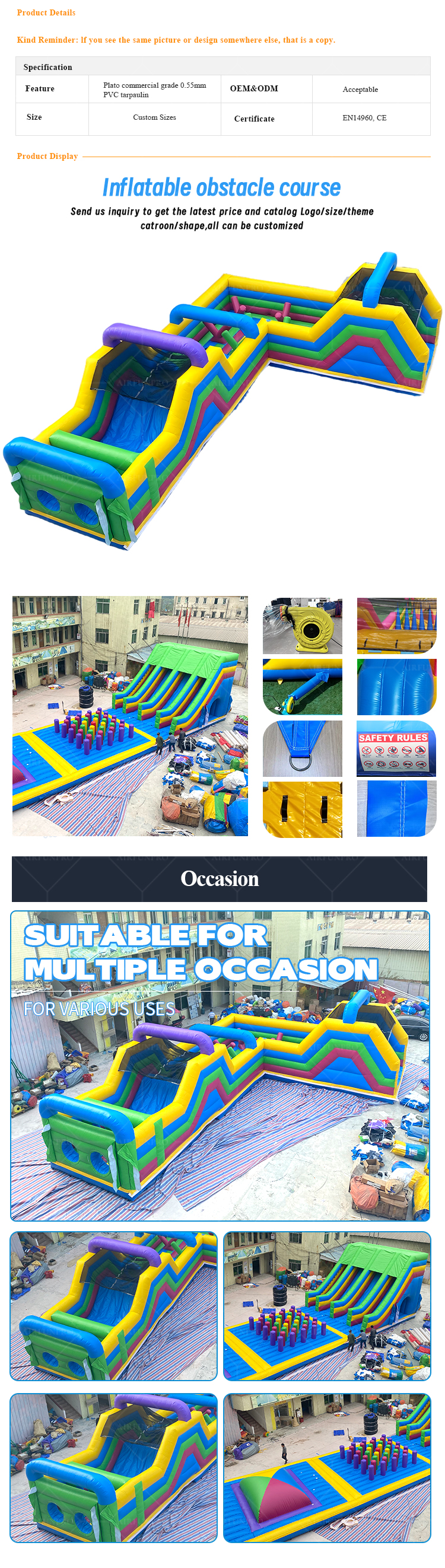 Giant Rainbow Inflatable Obstacle Course – The Ultimate Event Attraction