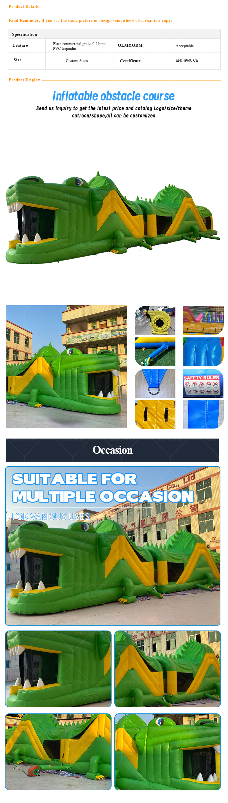 Crocodile Inflatable Obstacle Course – Unleash Wild Thrills