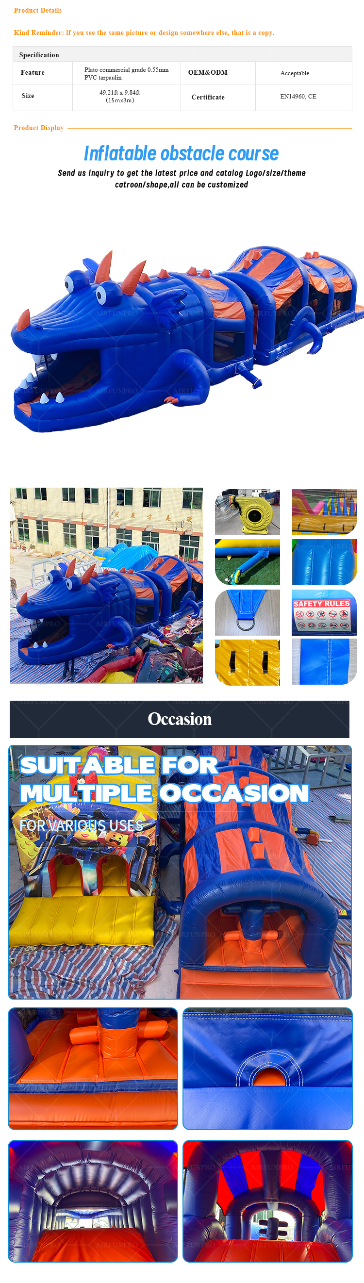 Giant Fantasy Creature Inflatable Obstacle Course - An Epic Adventure for Events and Parks