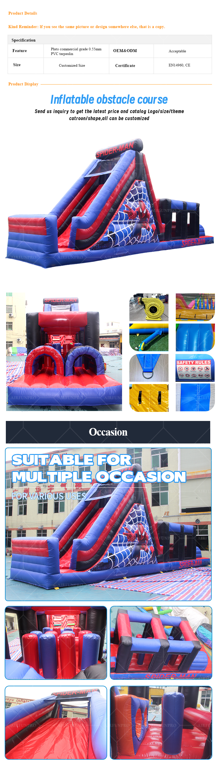 Spider-Man Inflatable Obstacle Course – Super Hero Adventure for Events