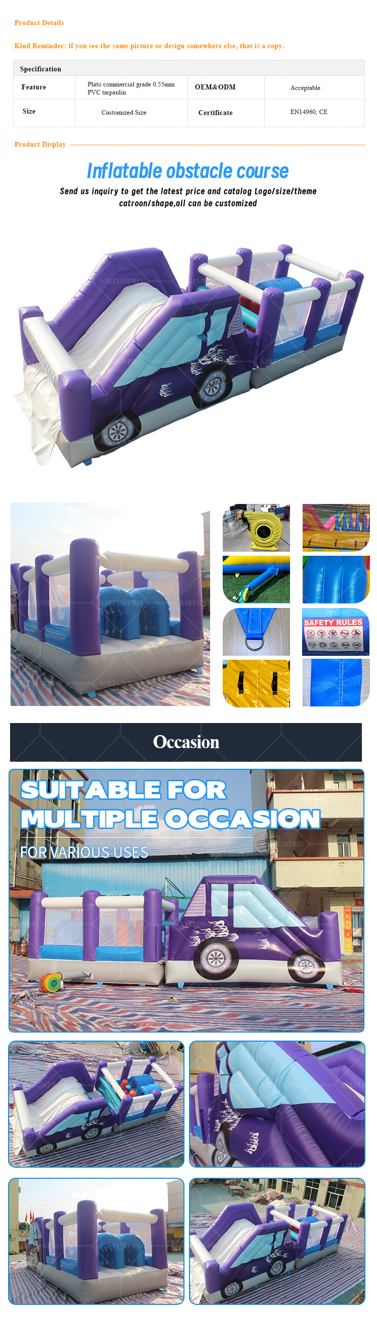 Car-Themed Inflatable Obstacle Course – Upgrade Your Event Fun