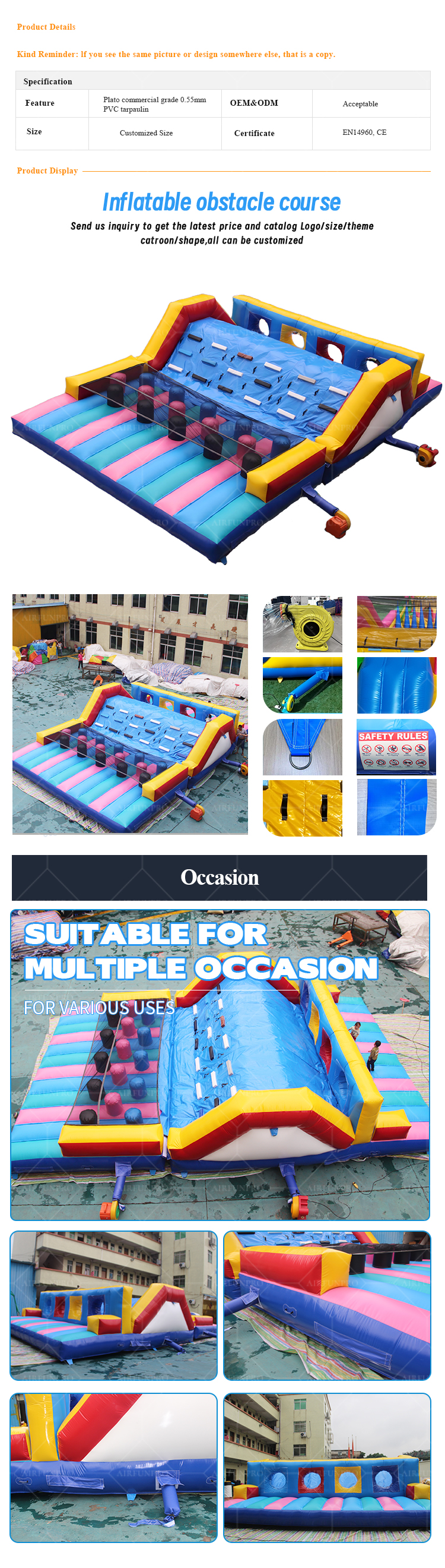 A vibrant inflatable obstacle course—ignite the excitement of your event.