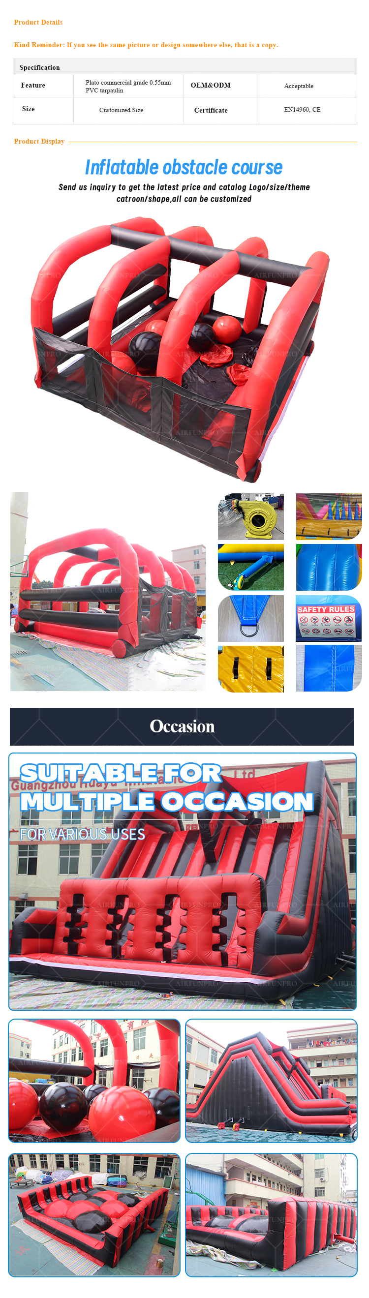 Red and Black Inflatable Obstacle Course – Add Thrill to Any Event