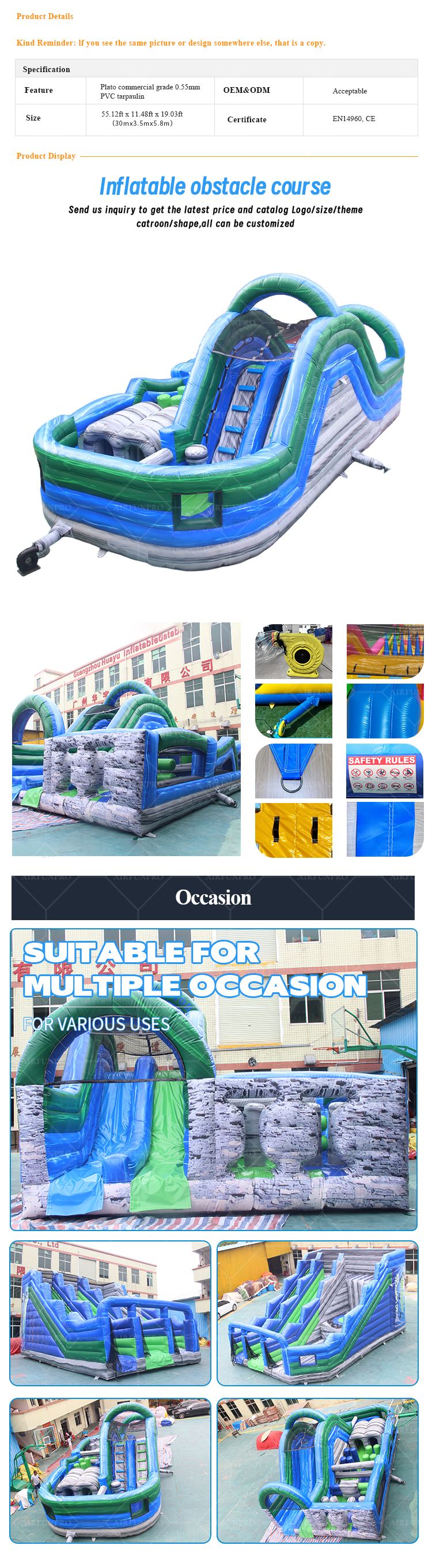 Marble-Style Inflatable Obstacle Course: Adventure Meets Elegant Design