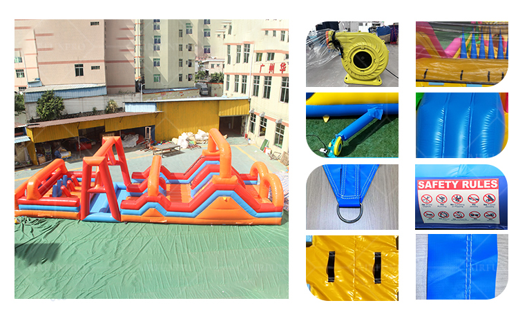 AirFunPro Orange-Red Inflatable Obstacle Course