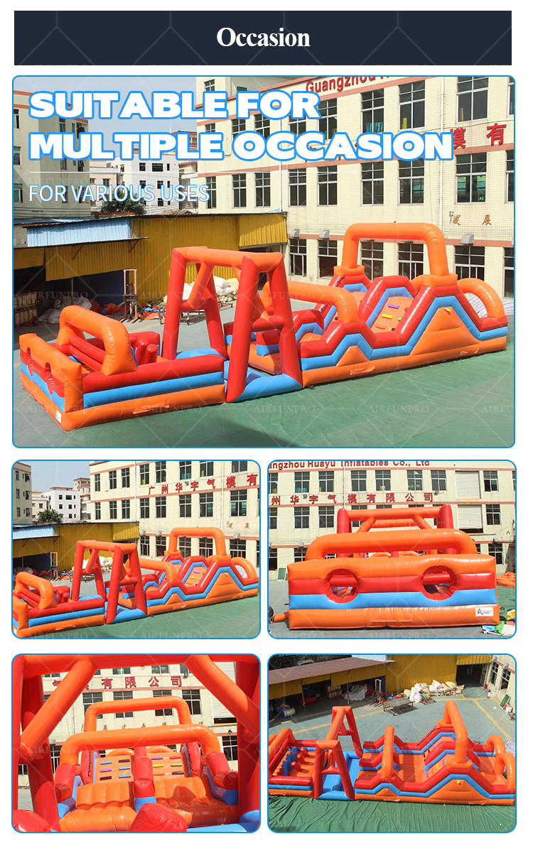 AirFunPro Orange-Red Inflatable Obstacle Course