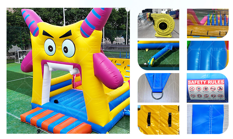 Monster-Themed Inflatable Obstacle Course – Commercial-Grade Fun for Events