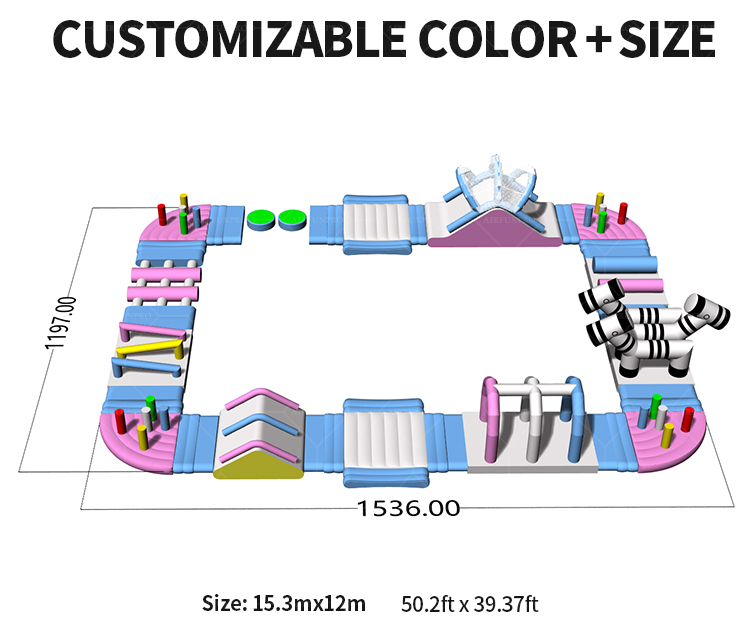 15.3 × 12 Meter Custom Inflatable Water Park Designed for Maximum Return on Investment