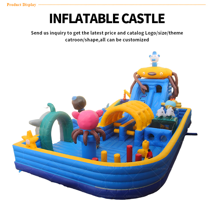 Ocean-Themed Inflatable Amusement Park – Bright, Safe