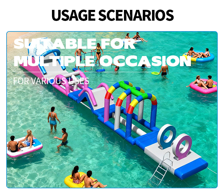 18 x 2 Meter Inflatable Water Obstacle Course – Customizable for High-Demand Water Attractions