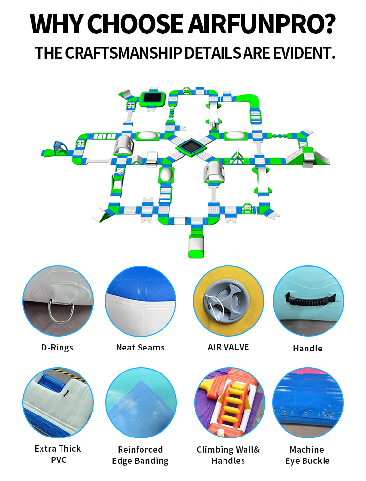 60 x 60 Meter Inflatable Water Park Designed for Flagship Projects