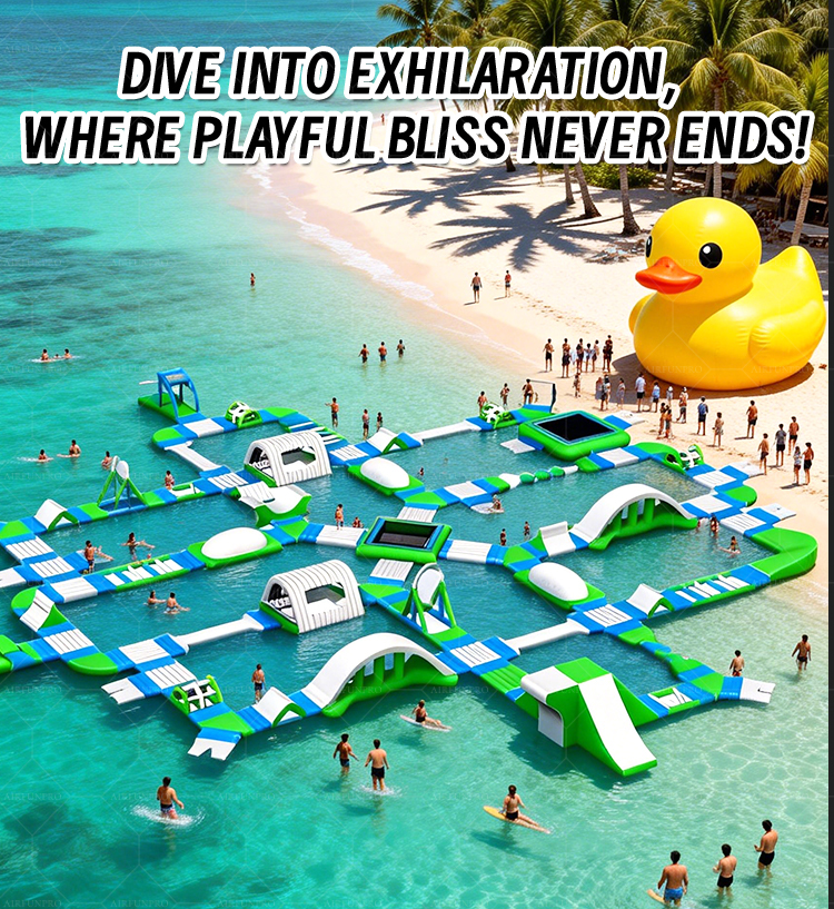 60 x 60 Meter Inflatable Water Park Designed for Flagship Projects