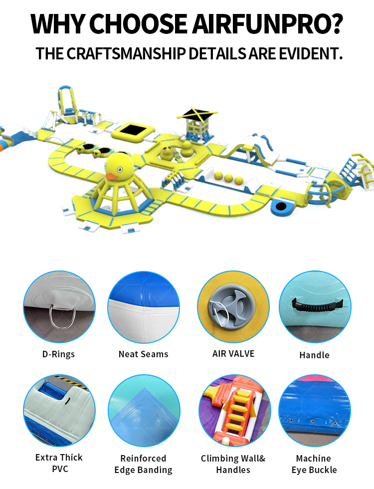 Large Inflatable Water Park Designed for High-Traffic Locations