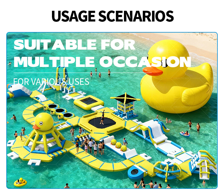 Large Inflatable Water Park Designed for High-Traffic Locations