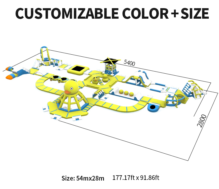 Large Inflatable Water Park Designed for High-Traffic Locations