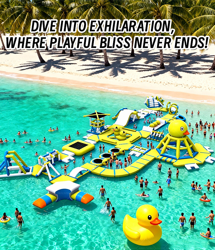 Large Inflatable Water Park Designed for High-Traffic Locations