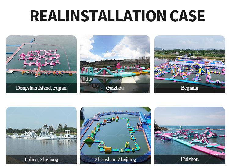 Large Inflatable Water Park Designed for High-Traffic Locations
