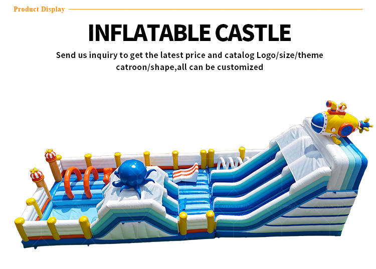 Ocean-Themed Inflatable Play Castle A Cool Fun Playground Combining Amusement and Safety