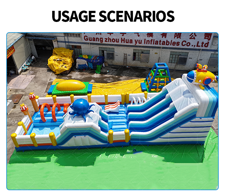 Ocean-Themed Inflatable Play Castle A Cool Fun Playground Combining Amusement and Safety