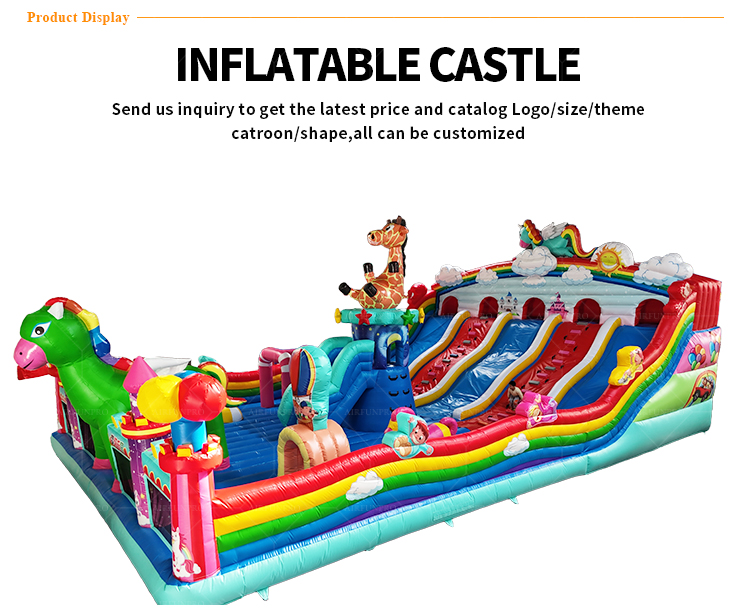 Rainbow Pet-Themed Inflatable Castle A Dream Playground Filled with Childlike Fun