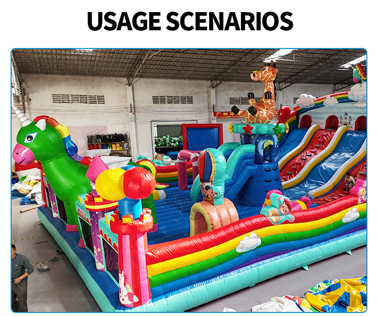 Rainbow Pet-Themed Inflatable Castle A Dream Playground Filled with Childlike Fun